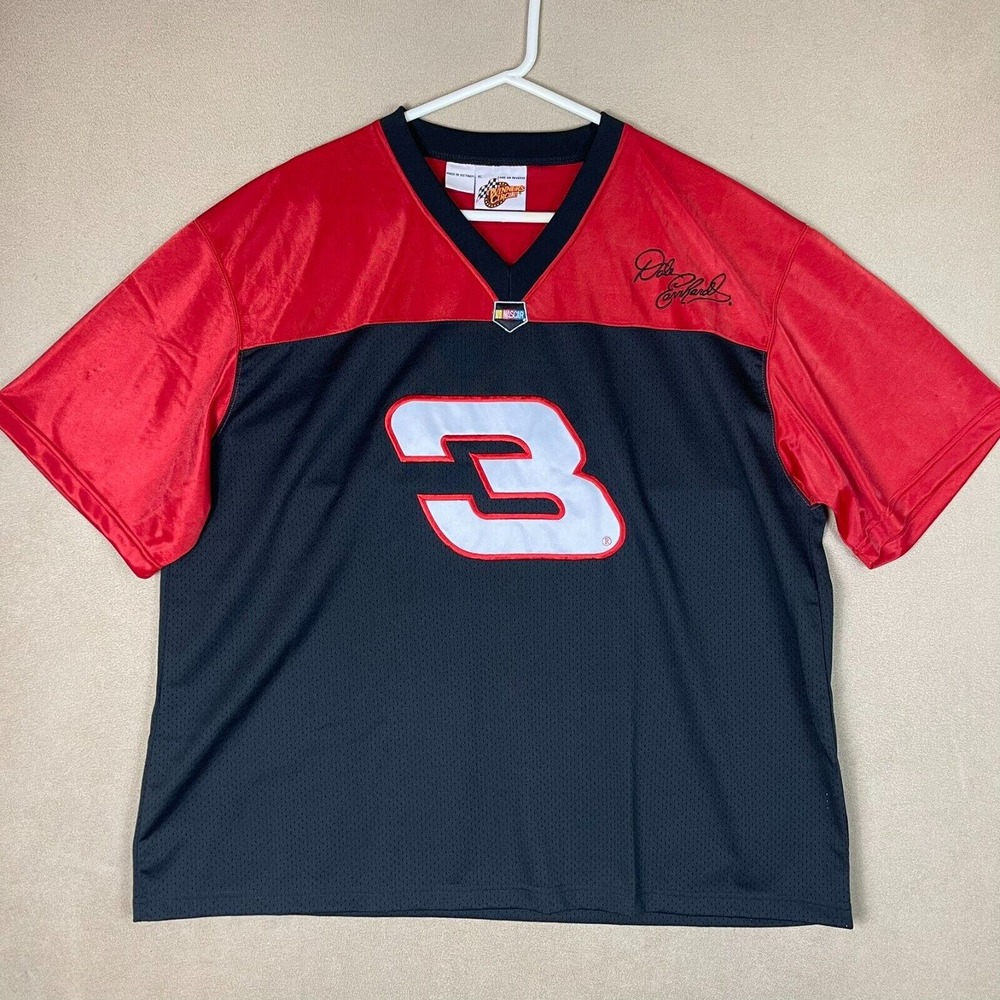 Winners Circle Jersey Mens Extra Large Black Red Dale Ernhardt 3 Nascar Adult